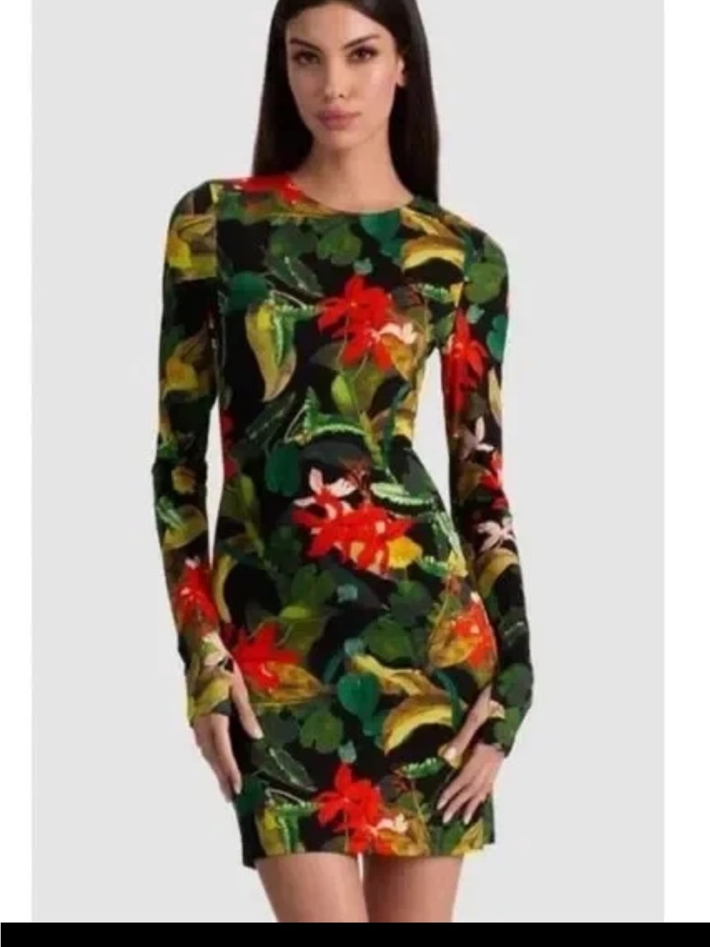 NWOT Alice + Olivia Delora Tropical Floral Dress Revolve Size 4